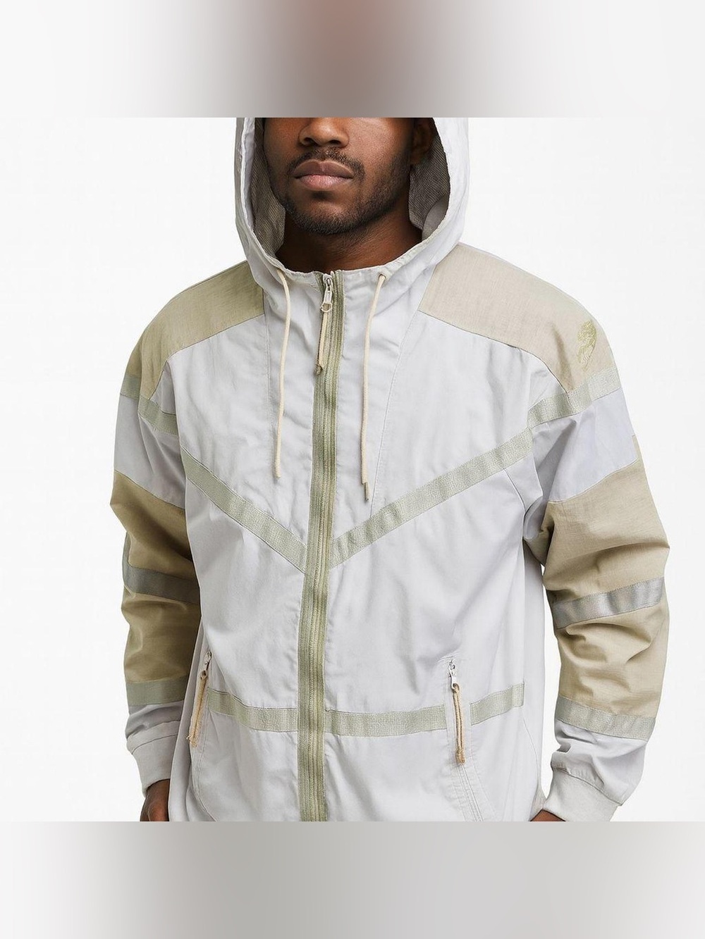 Nike Men's Sportswear Woven Hooded Jacked Bone